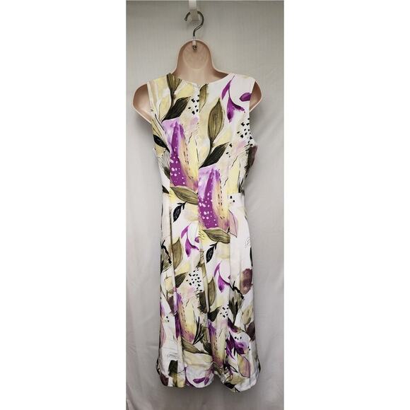 Alfani Sleeveless Floral-Print Fit And Flare Midi Dress Size 6 - Picture 7 of 12